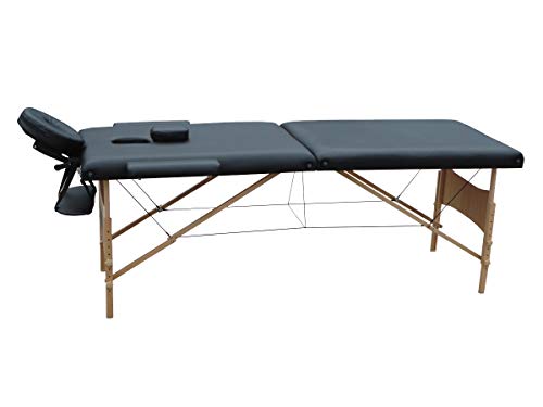 Mobiclinic, Light, Camilla fisioterapia plegable, Cama de Masaje, Reposacabezas, Masaje, Portátil, Madera, 186x60 cm, Negro