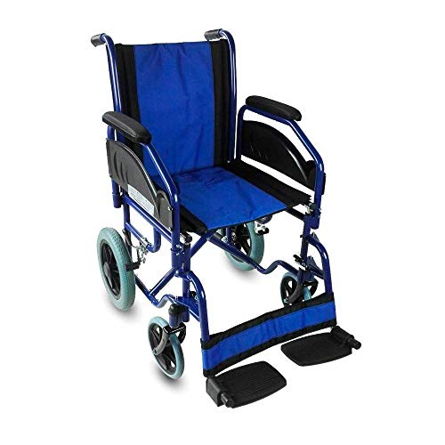 Mobiclinic, Maestranza, Silla de ruedas plegable para ancianos y minusválidos, silla de ruedas manual, freno en manetas, reposapiés y reposabrazos extraíbles, negro