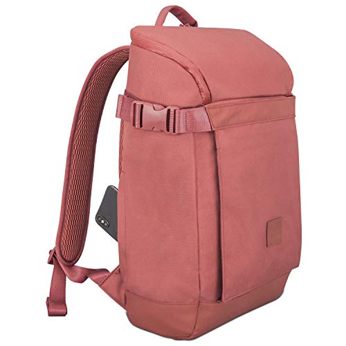 Mochila Mujer y Hombre Rojo - Johnny Urban Luca Mochilas Hecho de Botellas de Plástico Reciclado - Bolso para Portátil 15.6 Pulgadas, Ocio, Viaje, Universidad, Yoga y Fitness - Exterior Impermeable