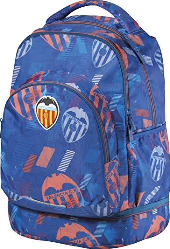 Mochila Valencia CF | Mochila Escolar con Ruedas, Mochila con Carrito Desmontable, Cremallera Metalica Gruesa y Bolsillo Interior para Portatil o Tablet - Medidas 34,5 x 44,5 x 23 cm - Color Azul