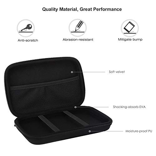 MoKo Estuche Portátil Compatible con GPS de 7 Pulgadas, Funda de Almacenamiento de EVA con Bolsa Protectora para Dispositivos GPS Navegadores Garmin/Tomtom/Magellan con Pantalla de 7" - Negro