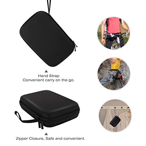 MoKo Estuche Portátil Compatible con GPS de 7 Pulgadas, Funda de Almacenamiento de EVA con Bolsa Protectora para Dispositivos GPS Navegadores Garmin/Tomtom/Magellan con Pantalla de 7" - Negro