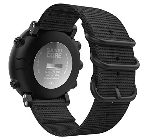 MoKo Pulsera para Suunto Core, Pulsera Deportivo de Reloj de Silicona, Pulsera Ajustable con Cierre de Clip - Negro