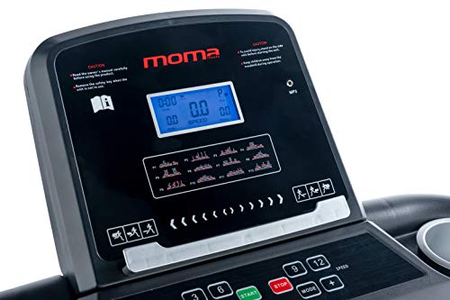 Moma Bikes Cinta de Correr 1500W, pulsometro cuadruple Sensor Correo, Unisex-Adult, Negro, Normal