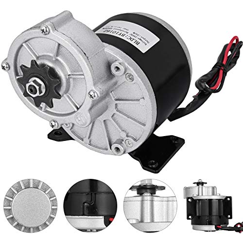 Moracle Motor Eléctrico 24 V y 350 W con Engranaje para Bicicleta con Reducción de Engranaje Motor Eléctrico DC para Go Karts E-Bike