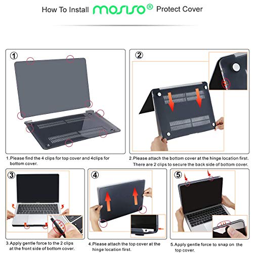 MOSISO Funda Dura Compatible con 2020-2018 MacBook Air 13 Pulgadas A2337 M1 A2179 A1932 con Pantalla Retina & Touch ID,Ultra Delgado Carcasa Rígida Protector de Plástico Cubierta,Cristal