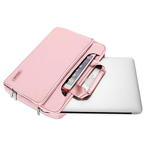 MOSISO Maletín Compatible con MacBook Pro 16 Pulgadas/15 15.4 15.6 Pulgadas DELL Lenovo HP ASUS Acer Samsung Chromebook, Bolso de Hombro Repelente Agua Funda Protectora 360 con Correa,Rosa