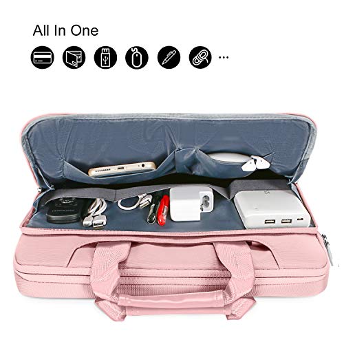 MOSISO Maletín Compatible con MacBook Pro 16 Pulgadas/15 15.4 15.6 Pulgadas DELL Lenovo HP ASUS Acer Samsung Chromebook, Bolso de Hombro Repelente Agua Funda Protectora 360 con Correa,Rosa