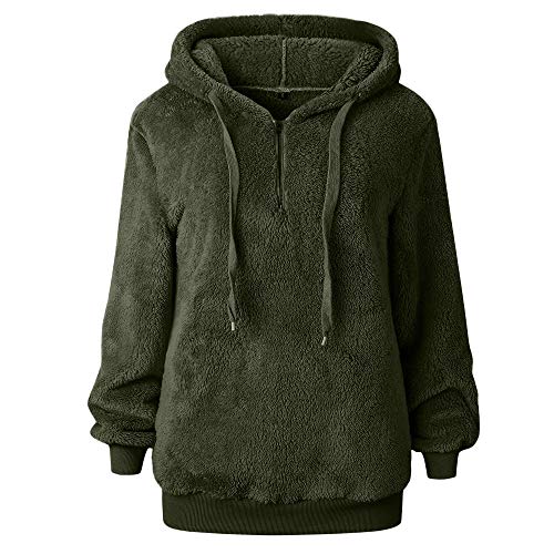 Mujer Caliente y Esponjoso Tops Chaqueta Suéter Abrigo Jersey Mujer Otoño-Invierno Talla Grande Hoodie Sudadera con Capucha riou