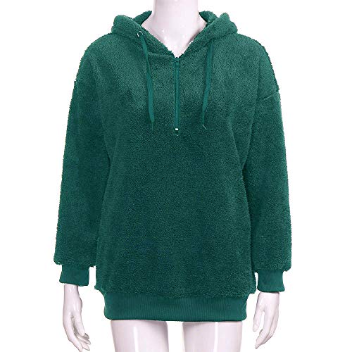 Mujer Caliente y Esponjoso Tops Chaqueta Suéter Abrigo Jersey Mujer Otoño-Invierno Talla Grande Hoodie Sudadera con Capucha riou