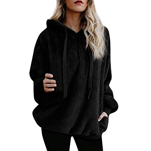 Mujer Sudadera Caliente y Esponjoso Tops Chaqueta Suéter Abrigo Jersey Mujer Otoño-Invierno Talla Grande Hoodie Sudadera con Capucha riou