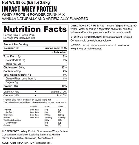 MyProtein Impact Whey Protein (2500G) 2500 g