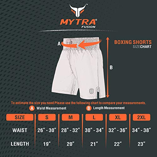 Mytra Fusion Satin Boxing Shorts, MMA Shorts, Combat Shorts, Ring Shorts, Training Shorts (Black, Medium)