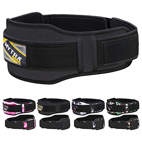 Mytra Fusion Unisex Gym Belt Fitness Belt for Exercise, Weightlifting, Powerlifting, Crossfit Training (Black, Large)