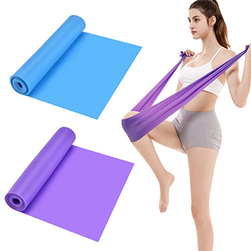 NATUCE 2 Pcs Bandas Elasticas de Fitness, 1.5M x 15CM Látex Natural Cintas Ejercicio Bandas para Yoga, Pilates, Crossfit, Estiramientos, Fisioterapia, Entrenamiento de Fuerza, Mujer y Hombre