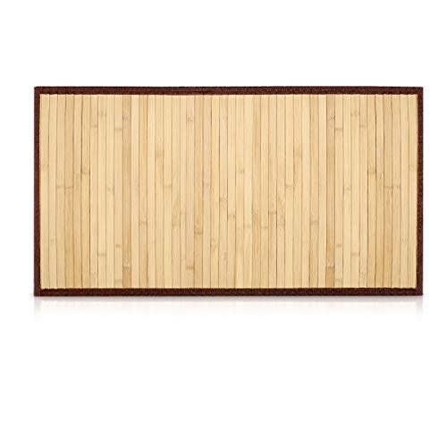 Navaris Alfombra bambú Antideslizante para el baño - Esterilla Rectangular de Madera Multiusos para Ducha Cocina Pasillo recibidor salón - 83x43CM