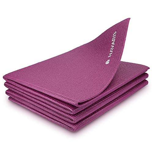 Navaris Esterilla de Yoga Antideslizante - Colchoneta de Gimnasia Plegable - 173 x 61 x 0.4 CM - Alfombra de Entrenamiento Deportes Gimnasia Pilates