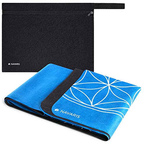 Navaris Esterilla de Yoga Plegable - Alfombra de Gimnasia Antideslizante de 183 x 61 x 0.15 CM - Colchoneta Deportiva para Pilates Ejercicio -Azul