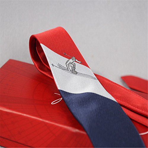 Neckchiefs Hombres Tie Ski Series Tridimensional Esquí Atletas Marca Moda Hombre Regalo de los Hombres en Caja Lazo