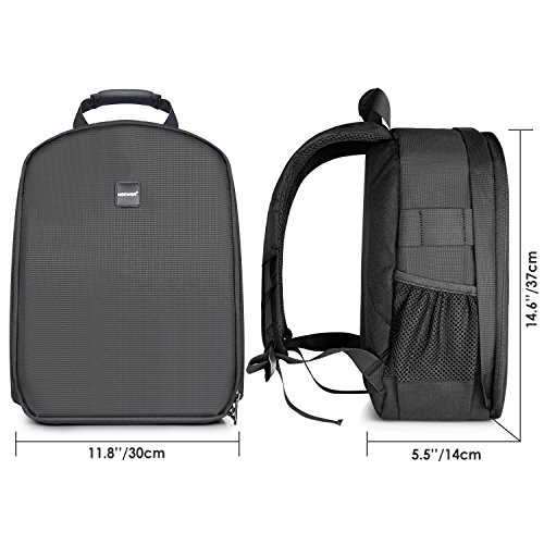 Neewer Mochila para cámara flexible acolchada con separadores con protector antigolpes, para cámaras SLR y otros accesorios, interior gris