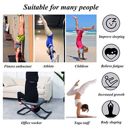 NENGGE Banco Yoga Invertidas Plegable para Meditacion Silla de Inversión de Yoga Taburete Yoga para la Familia, Carga Máxima 150 Kg,Rosado