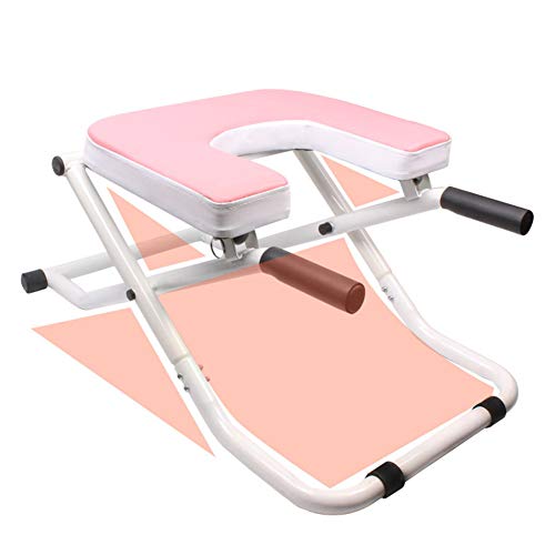 NENGGE Banco Yoga Invertidas Plegable para Meditacion Silla de Inversión de Yoga Taburete Yoga para la Familia, Carga Máxima 150 Kg,Rosado