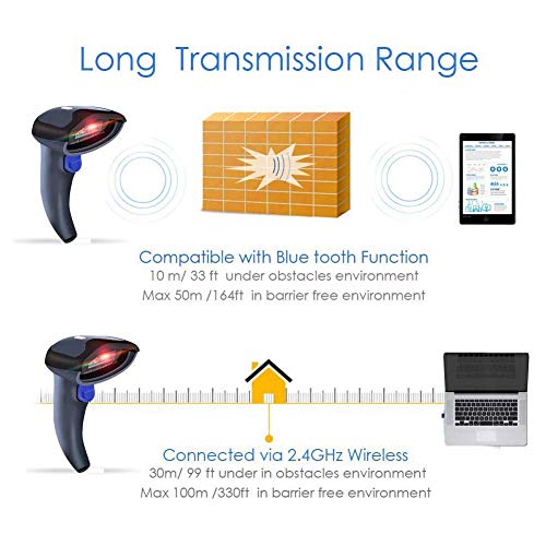 NETUM Bluetooth Barcode Scanner inalámbrico portátil escáner de código de Barras CCD 1d Lector de código de Barras Apoyo Android/iOS/Windows