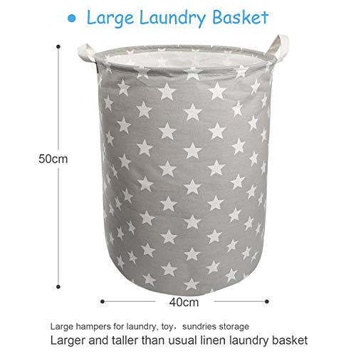 NEWSTYLE Pliable Panier à Linge,Grand Organiser Paniers pour Vêtements Stockage de Jouets Household Organisateur (Gris Star)