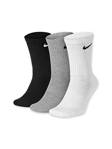 Nike Everyday Lightweight Crew Trainings Socks (3 Pairs), Calcetines Hombre, Multicolor, 38–42 (Talla del fabricante: M)