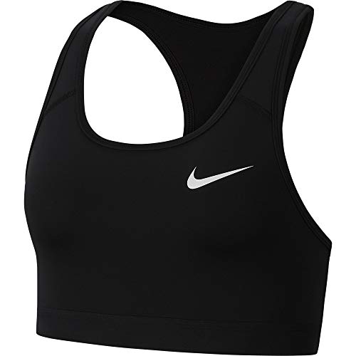 NIKE Med Band Bra Non Pad Sujetador de Deporte, Mujer, Black/Black/(White), M