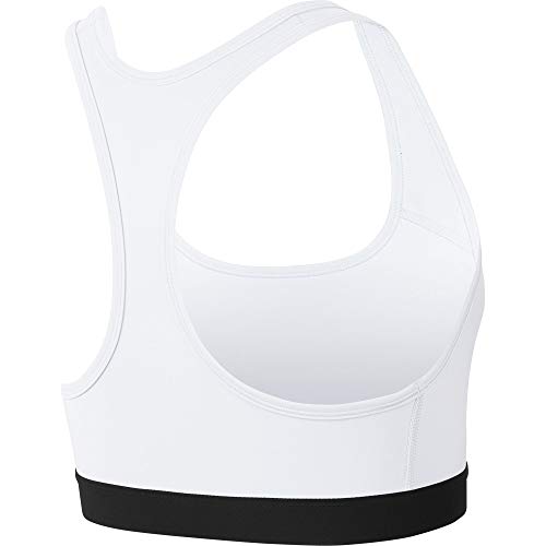 NIKE Med Band Bra Non Pad Sujetador de Deporte, Mujer, White/Black/(Black), XL