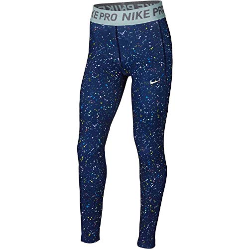 NIKE Pro Warm Mallas y Leggings, Niñas, Blue Void/Blue Void/Teal Tint, XL