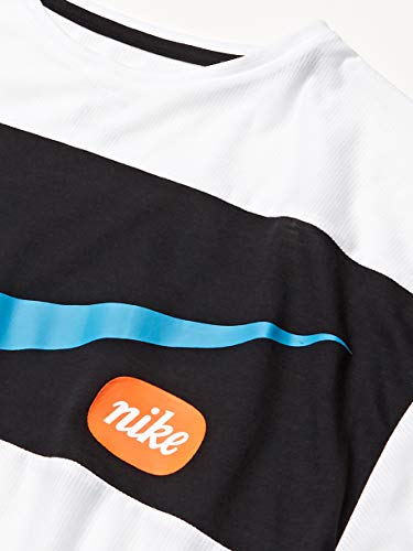 NIKE Top SS Jdiy Shirt, Blanco/Negro/Azul Láser, L Girls