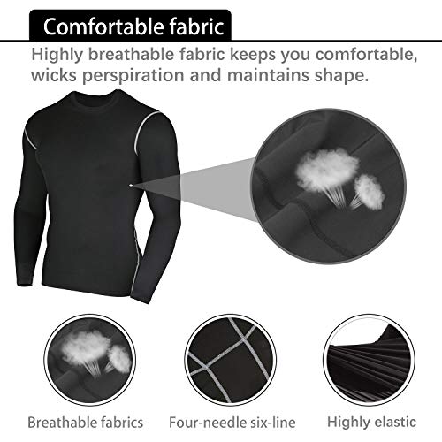 Niksa 3 Piezas Conjunto de Compresion Hombre, Camisetas Compression Mallas Running Pantalon Corto Deporte Ropa Deportiva Hombre para Running, Correr, Gym, Fitness M