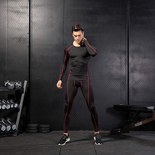 Niksa Mallas Hombre Running Leggings Deporte Pantalones Largos de Compresión Negro Medium