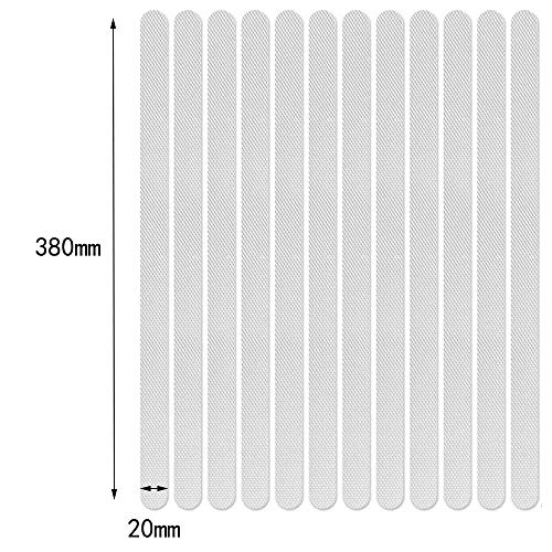 N\O 24 Piezas Tira Antideslizantes, Tiras de Seguridad Adhesivos Antideslizantes para Ducha y Bañera Escaleras, Autoadherentes Transparente Esterilla Antideslizante 2 * 38cm