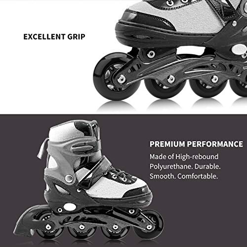 NONMON Ruedas de Patines en Línea,4 Piezas 72mm 85A Inline Skates Ruedas de Repuesto Wheels Hombre y Mujer,para Patinaje Recreativo en Interiores y Exteriores,Negro