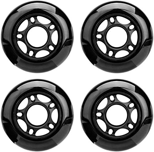 NONMON Ruedas de Patines en Línea,4 Piezas 80mm 85A Inline Skates Ruedas de Repuesto Wheels Hombre y Mujer,para Patinaje Recreativo en Interiores y Exteriores,Negro