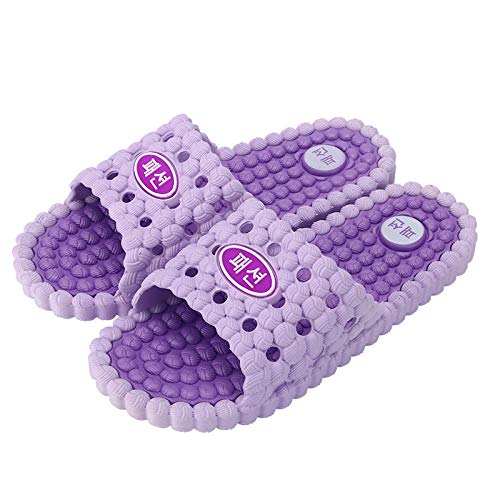 Nwarmsouth Zapatillas de Gimnasio de Suela Blanda, Zapatillas de casa Antideslizantes, Sandalias de Masaje de baño-Purple_44-45, Zapatos de Ducha y Playa para Piscina