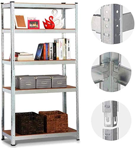 Nyana Home | Set de 2 Estanterías Metálicas Galvanizadas | 875Kg 5 Baldas | Medidas 180 x 90 x 40cm