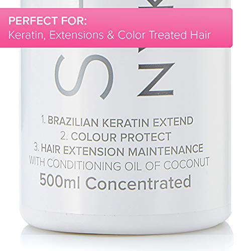 NYK1 Champu Sin Sulfatos Y Acondicionador - Champu Sin Sulfatos Ni Parabenos ni Siliconas (500ml x2) Post Keratina Alisado Brasileño Tratamiento Keratina Y Un Cabello De Colores Champu Sin Sal