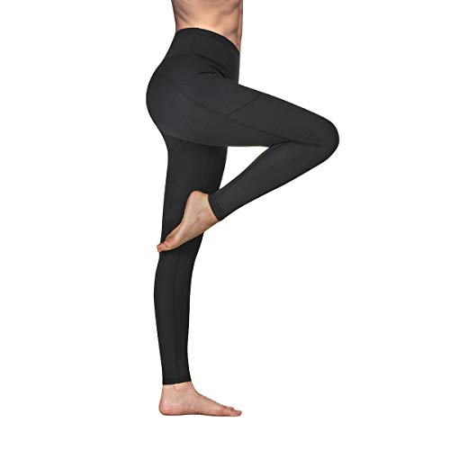 Occffy Leggings Mujer Fitness Cintura Alta Pantalones Deportivos Mallas para Running Training Estiramiento Yoga y Pilates P107 (Negro, S)