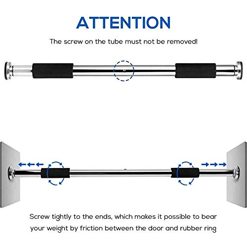 OcioDual Barra de Dominadas Flexiones Montaje en Puerta Pasillo Pull Up Ejercicios Tubo de 90cm