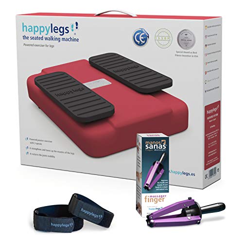 Oferta Pack Happylegs® Rojo + Manos Sanas + Correas. Estimula tu circulación de piernas y manos. La Máquina de Andar Sentado que Ayuda a Mejorar la Circulación. ÚNICA fabricada en España (Rojo)