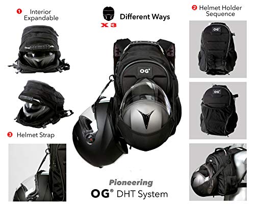 OG Online&Go CityRunner Mochila Moto, Impermeable, Expandible 30-35L, Bolsa Porta-Cascos Motorista, Correa Casco, Gran Capacidad, Portátil, Reflectante, USB