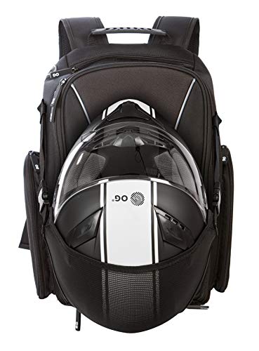 OG Online&Go Mochila Moto GO Negra Impermeable 20L, Bolsa Porta-Cascos Motorista, Correa Casco, Ciclismo, Hombre, Portátil, Reflectante, Bolsillo Antirrobo