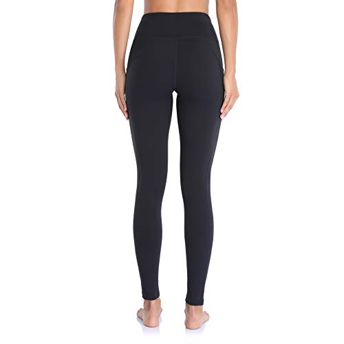 Ollrynns Leggins Deportivos Mujer Cintura Alta Pantalones Deportivos Mallas Leggings con Bolsillos para Running Training Fitness CA166 (Negro, X-Large)