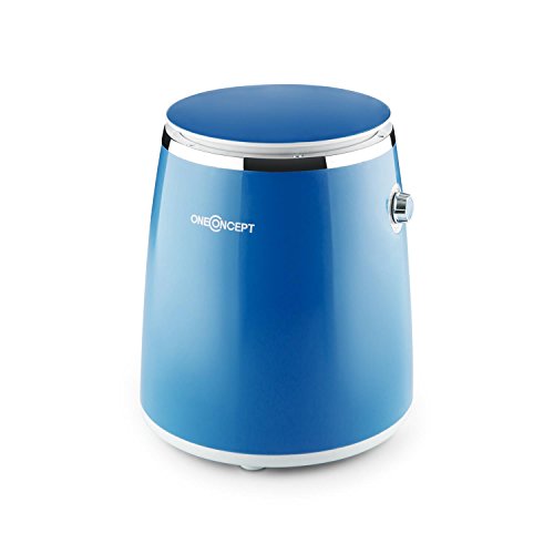 Oneconcept Ecowash-Pico - Mini Lavadora Portable, Lavadora de Camping, Función Centrifugado, Capacidad: 3,5 kg, Potencia: 380 W, Temporizador, Uso Sencillo, Recogecable, Asa Transporte, Azul