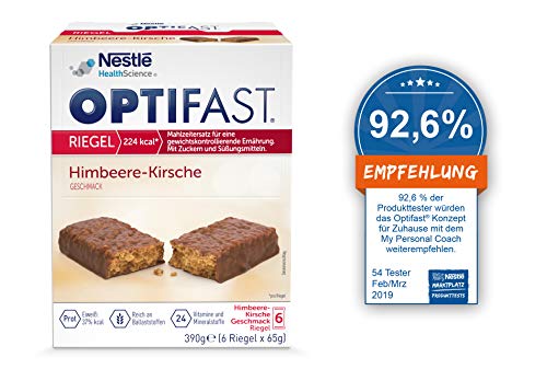 OPTIFAST Barritas Frutos Rojos - Estuche de 6 barritas de 65g cada una, sustitutivas de la comida para control de peso