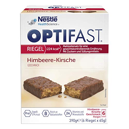 OPTIFAST Barritas Frutos Rojos - Estuche de 6 barritas de 65g cada una, sustitutivas de la comida para control de peso